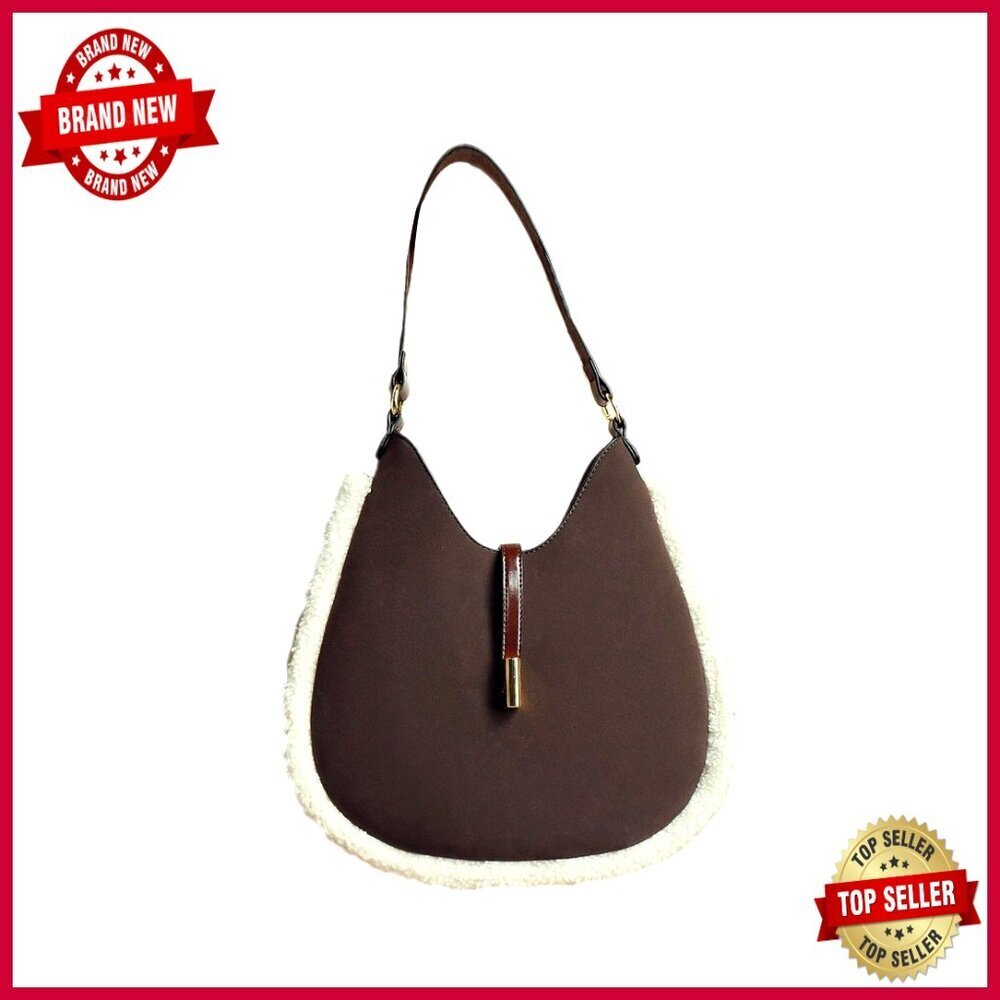 Large Circle Tote Bag with Studded Rivet Shoulder Strap Cow Print Retro Purse
